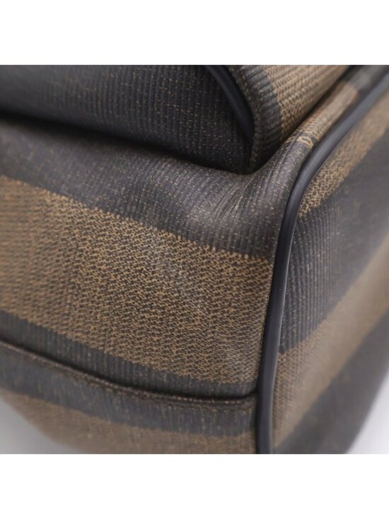 Fendi Pecan Mini Backpack Black Khaki Leather Gold